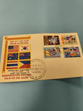 Ancienne enveloppe FDC Vietnam 1968 Manifestation Alliée timbres Saigon