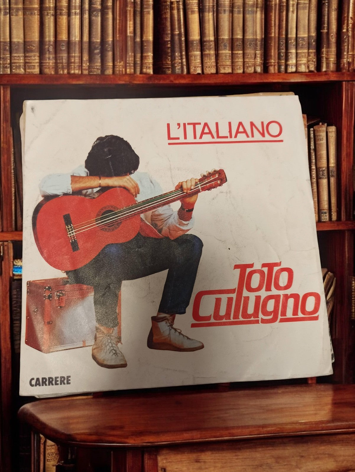 Vinyle 45 tours Toto Cutugno L'Italiano vintage années 80 disque rétro Carrere