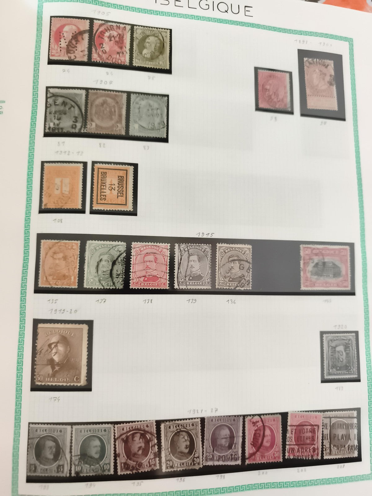 Timbres Belgique anciens oblitérés lot philatélie divers XIXe-XXe