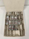 Lot de mini briquets publicitaires Winston argentés en boîte compartimentée