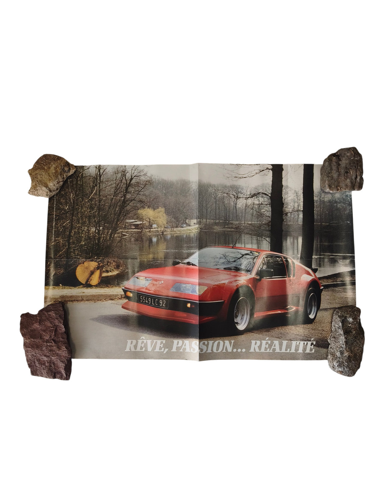Large vintage retro Renault poster collectible garage decor