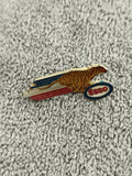 Pin's vintage ESSO guépard émaillé logo bleu rouge doré ancien pub oil (Ref 2)