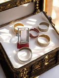 Lot de bagues vintage rétro – Bijoux fantaisie, finition martelée, années 70