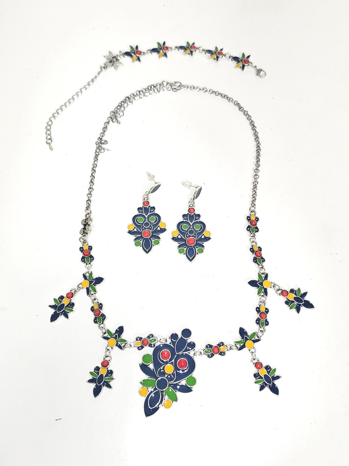 Parure ancienne fantaisie style berbère vintage, bijoux ethniques d'occasion