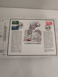 Feuillet philatélique CEF Le Conseil de l’Europe Strasbourg timbres 1964