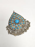 Ancien pendentif oriental vintage argent bas titre ethnique bijou rétro collecti