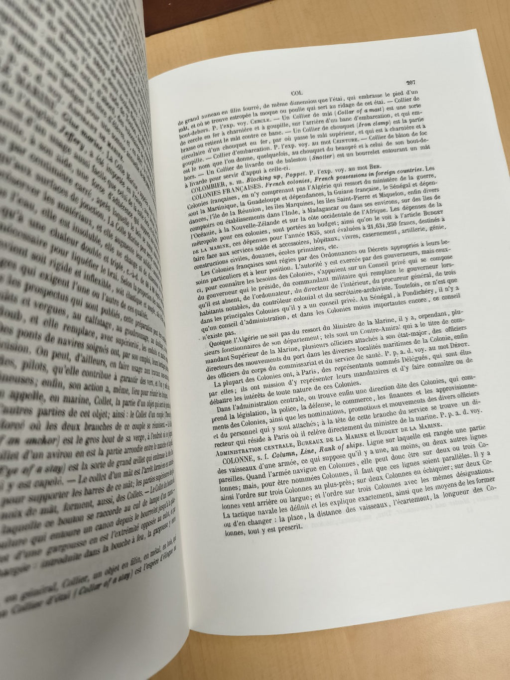Rare dictionnaire ancien de la marine à voile Bonnefoux et Paris vintage collect