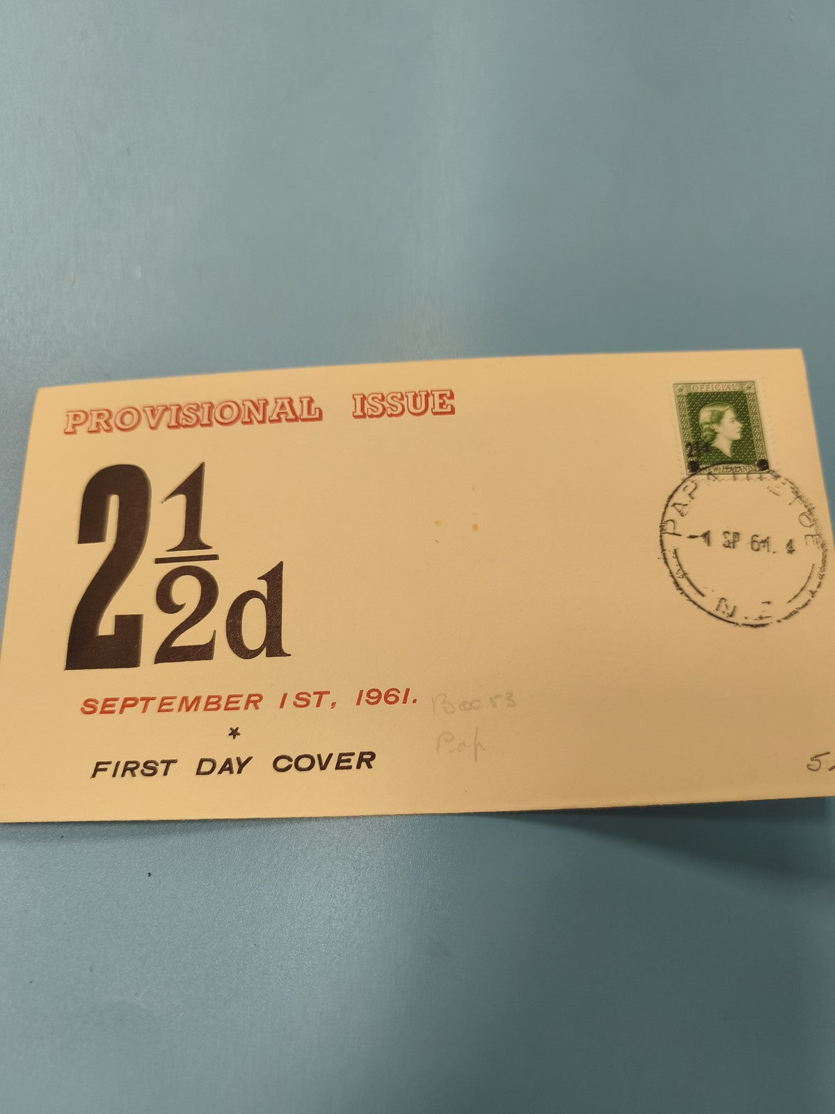 Ancienne enveloppe FDC 1961 Provisional Issue 2½d timbre vert collection