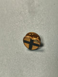 Vintage pin's Marseille blason croix bleu doré collection rétro ancien