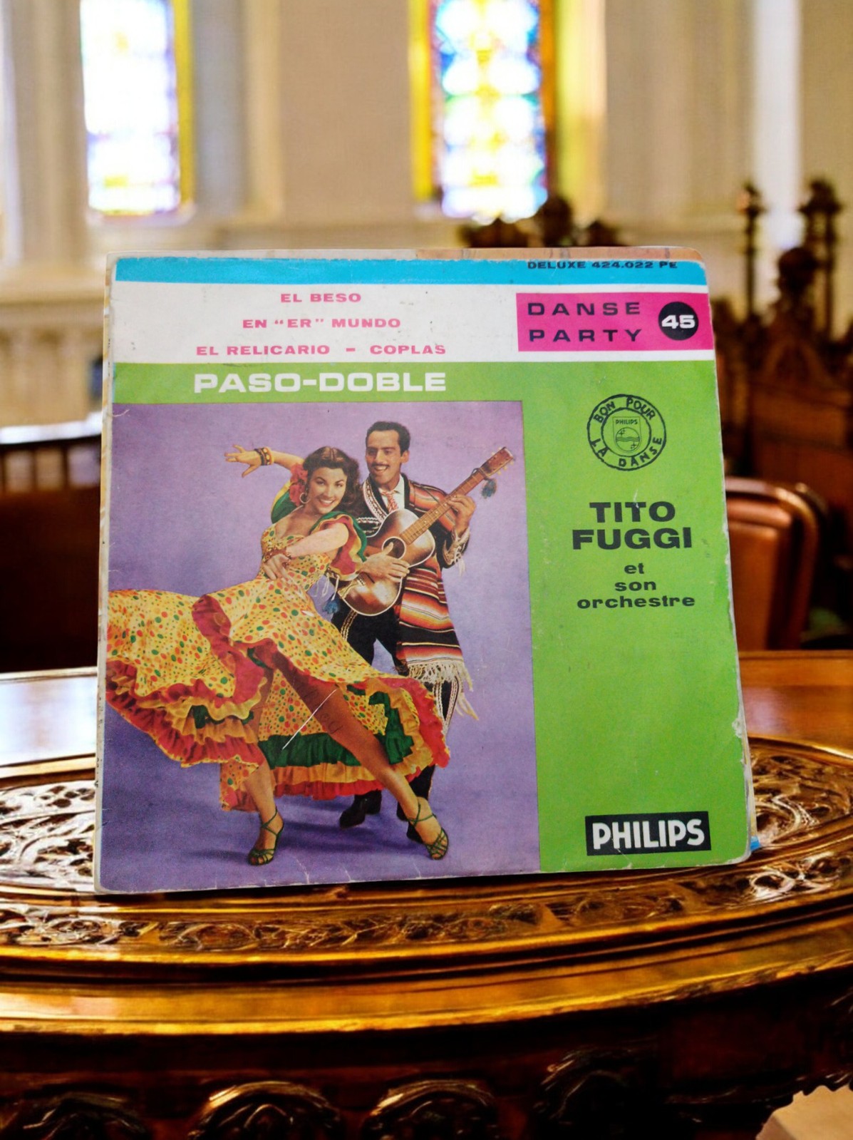 Vinyle 45 tours Philips Paso-Doble Tito Fuggi pochette vintage danse espagnole