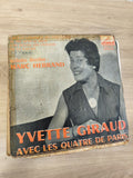 Vinyle 45T ancien Yvette Giraud Les Quatre de Paris pochette d?origine usagée