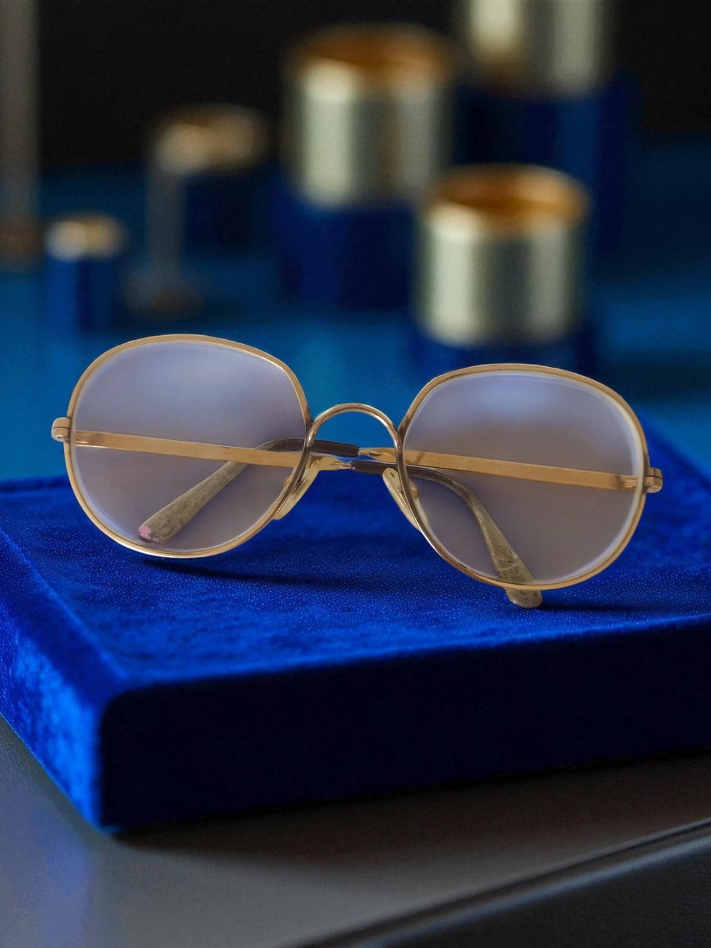 Lunettes de vue vintage plaquées or, monture rétro ovale, ancien optique