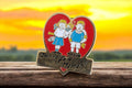 Pin's vintage Fête des Mères cœur rouge édition limitée Bonne Fête Maman