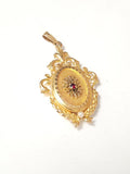Pendentif boîte ancien vintage, grand format, bijou rétro pour collectionneur
