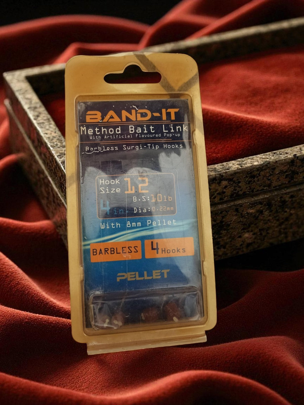 Accessoire pêche Band-it Method Bait Link vintage, 4 hameçons barbless neuf