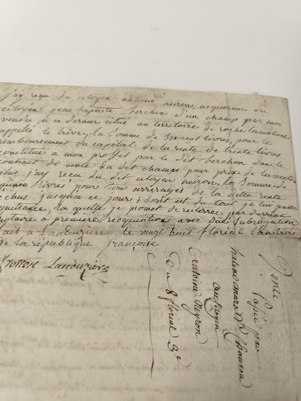 Lettre manuscrite administrative 1803, papier timbré, archive datée XIXe siècle