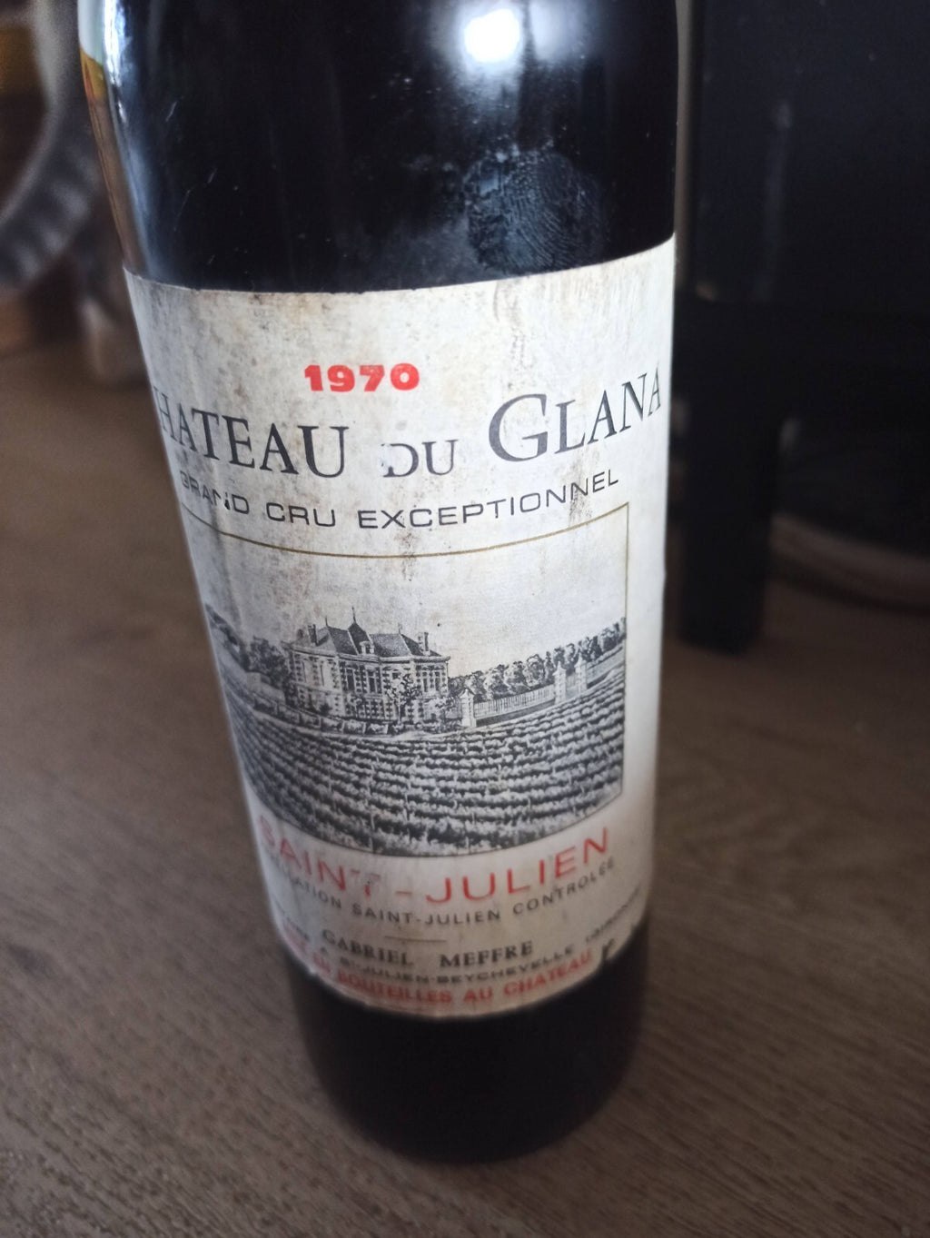 Bouteille vin Château du Glana 1970 Saint-Julien ancien Bordeaux vintage