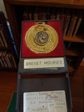 Médaille Brevet Mouries bronze doré chien vintage années 70 récompense rétro