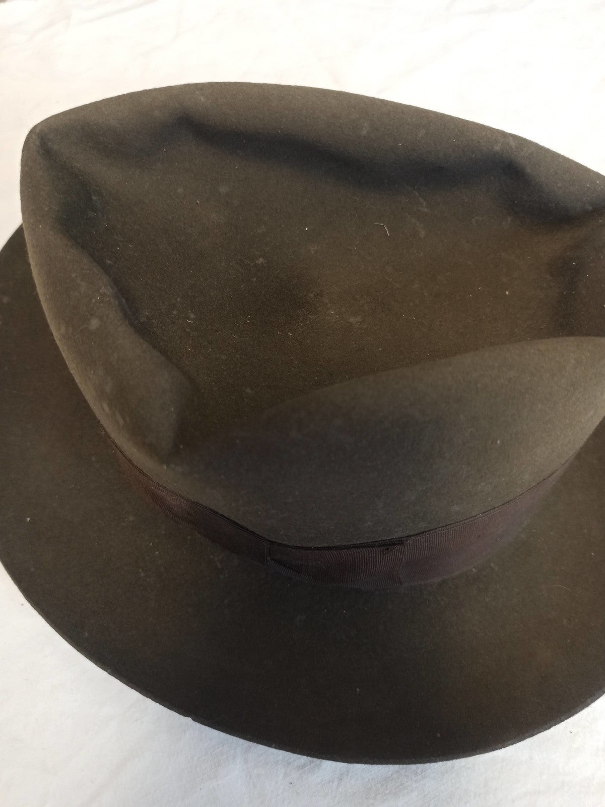Chapeau ancien homme rétro vintage feutre noir Mme Maille Barjole accessoire