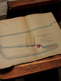 Plan ancien Marseille port Travaux publics hydraulique années 30-40 vintage