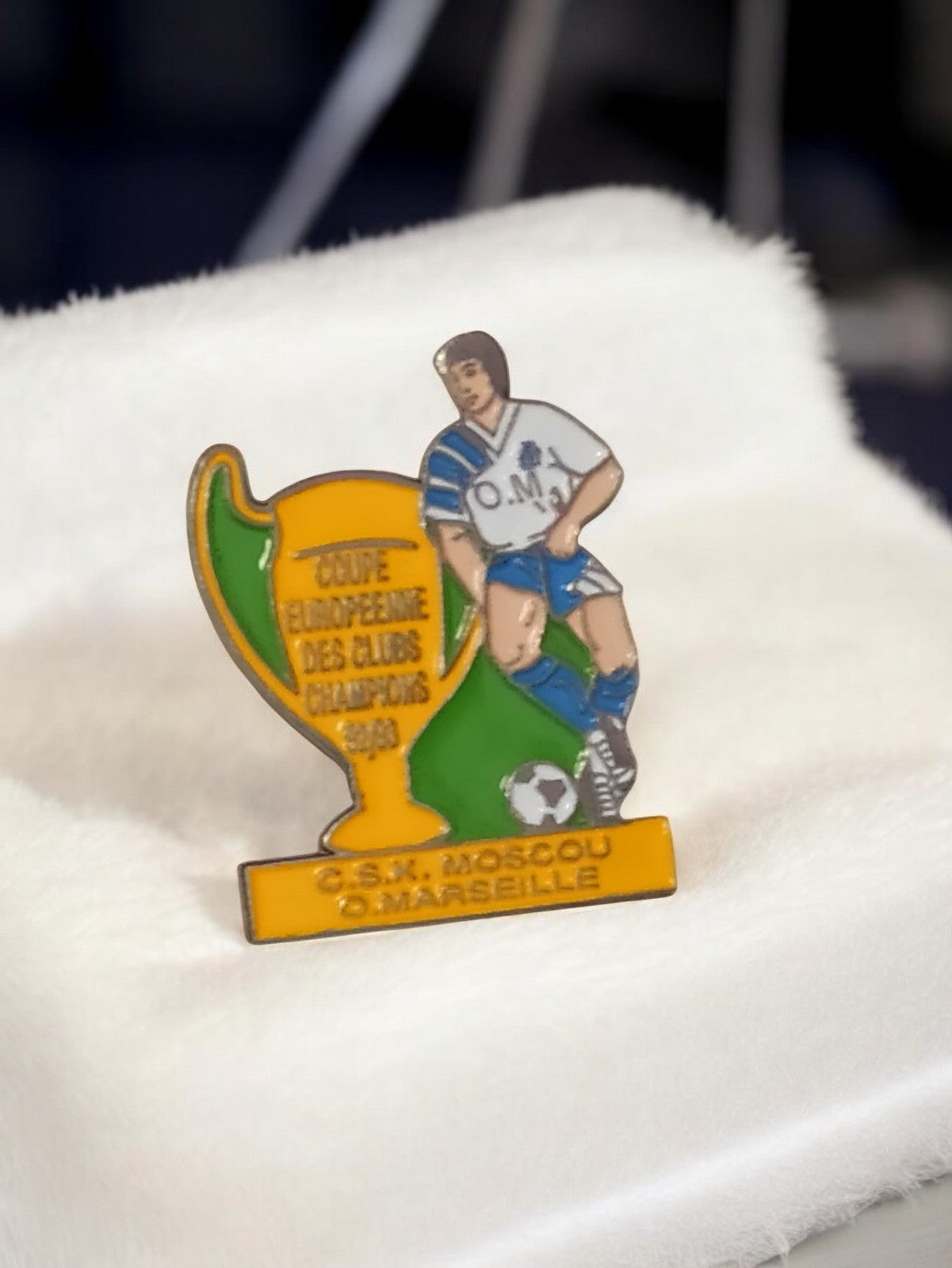 Pin's OM Coupe Europe 1993 CSKA Moscou Marseille vintage football rare rétro