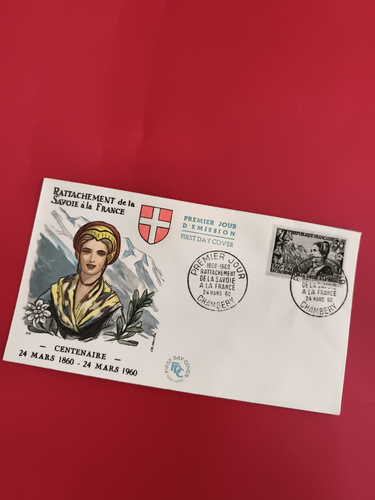 Lettre FDC Savoie France 1960 Premier Jour rattachement Savoyarde philatélie (Re