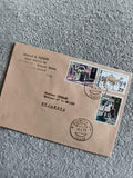 Lettre affranchie Tchad 1979 timbres chameau teinture philatélie Afrique