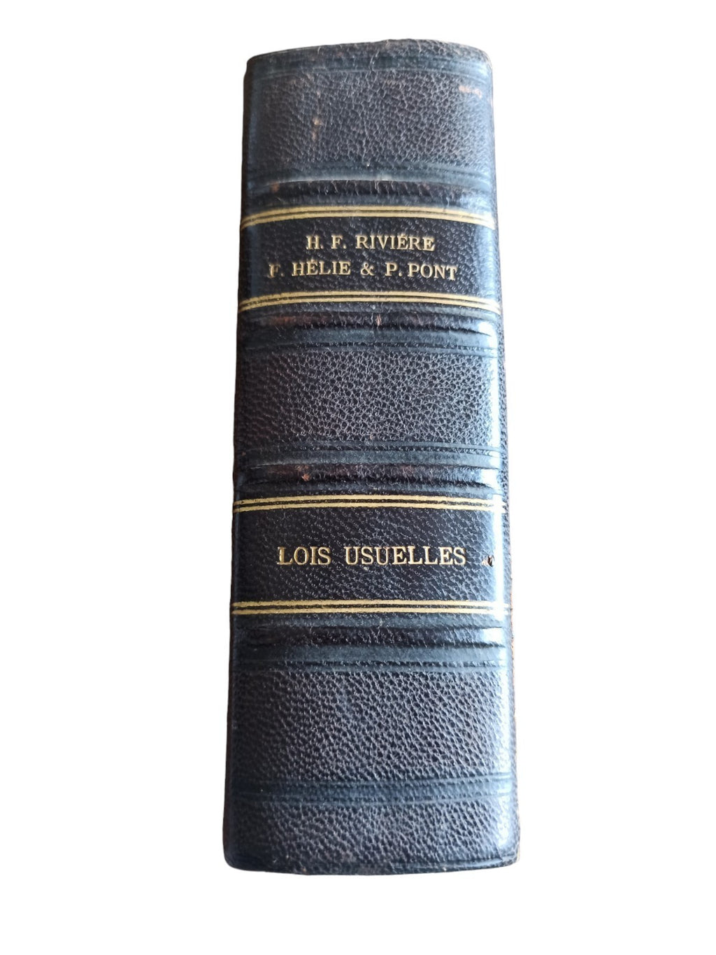 Livre ancien Lois Usuelles H.F. Riviere reliure noire 1906 droit vintage