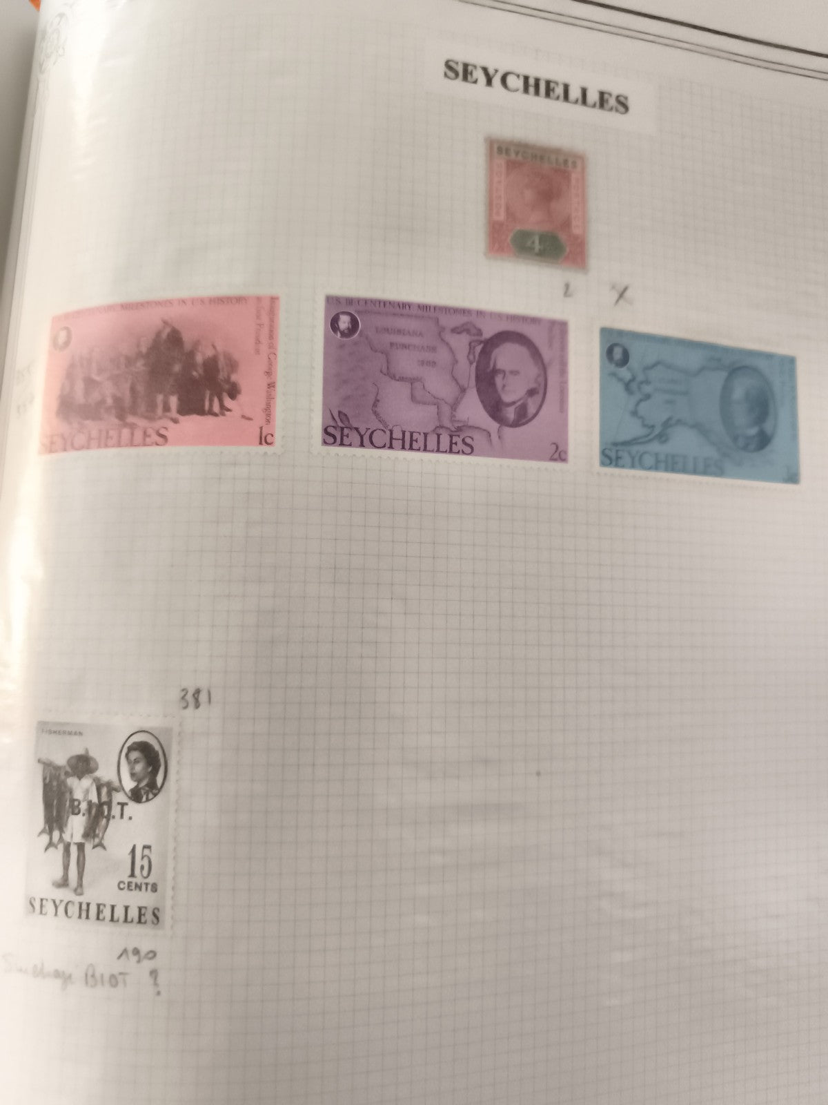 Timbres Seychelles lot x5, thématique, polychrome, philatélie, oblitérés