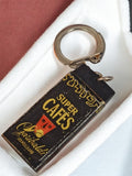 Porte-clés vintage Super Cafés Garibaldi ancien pub rétro noir