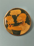 Vintage pin's Les Simpsons rond Homer Bart collection animation rétro