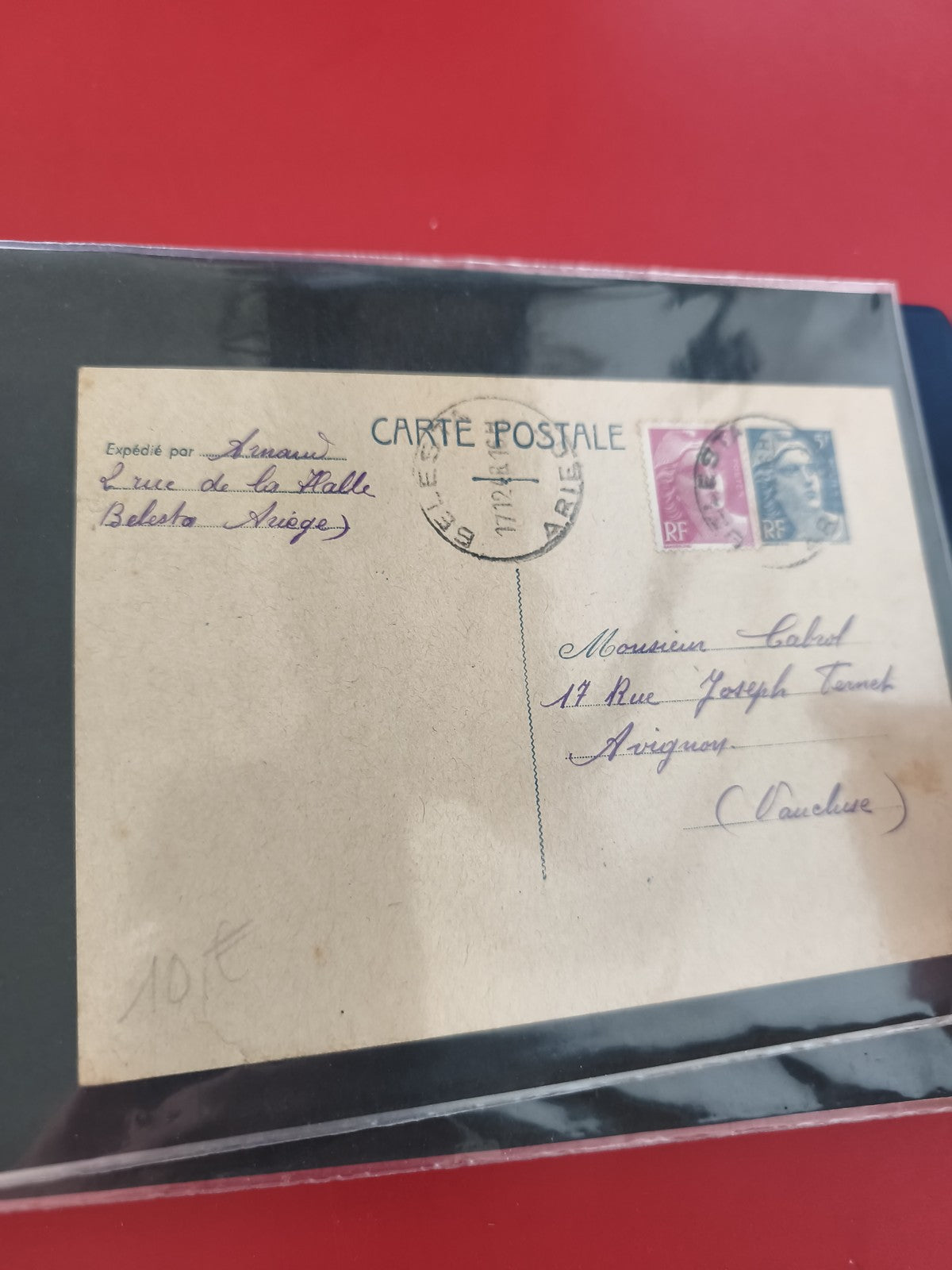 Ancienne enveloppe oblitérée philatélie France, carte postale timbres RF