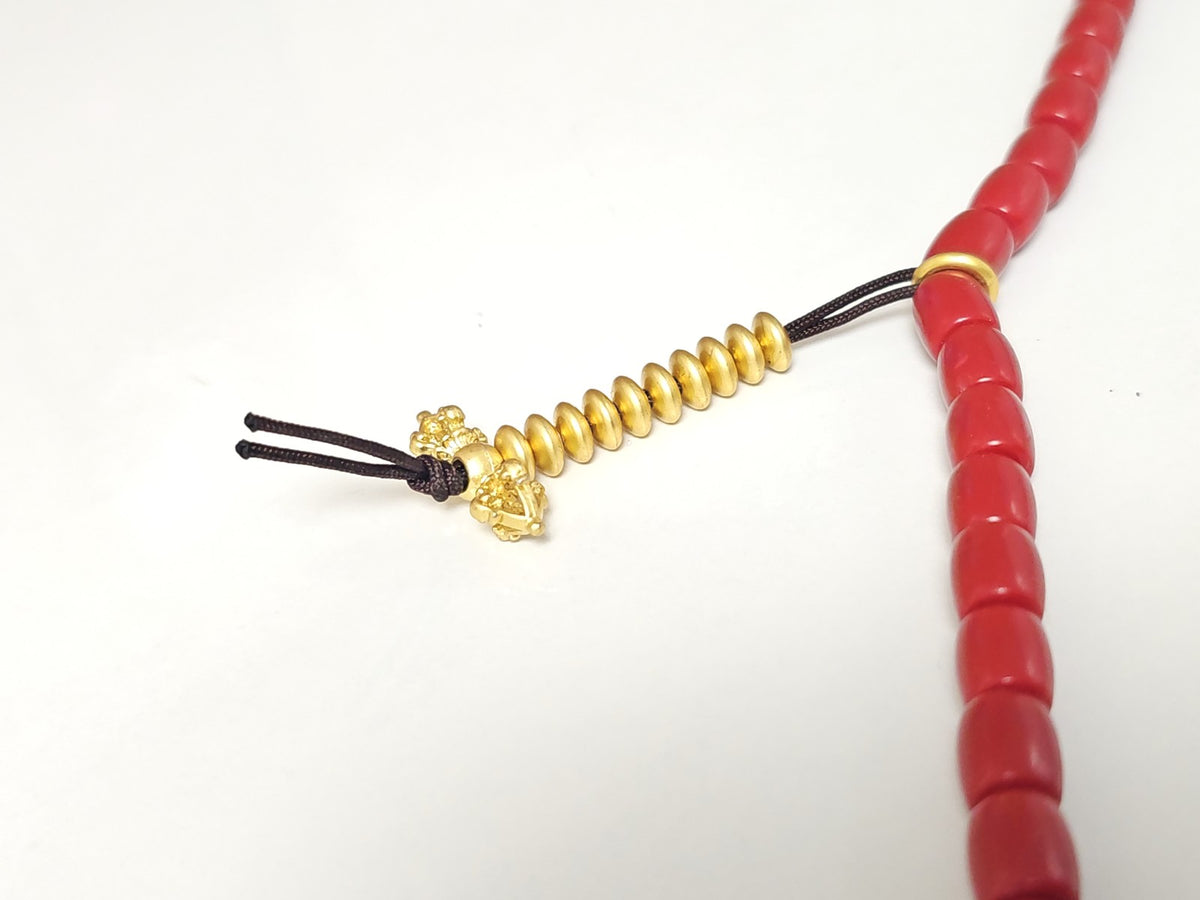 Vintage antique Tibetan necklace in red coral, ethnic jewelry 71g collection