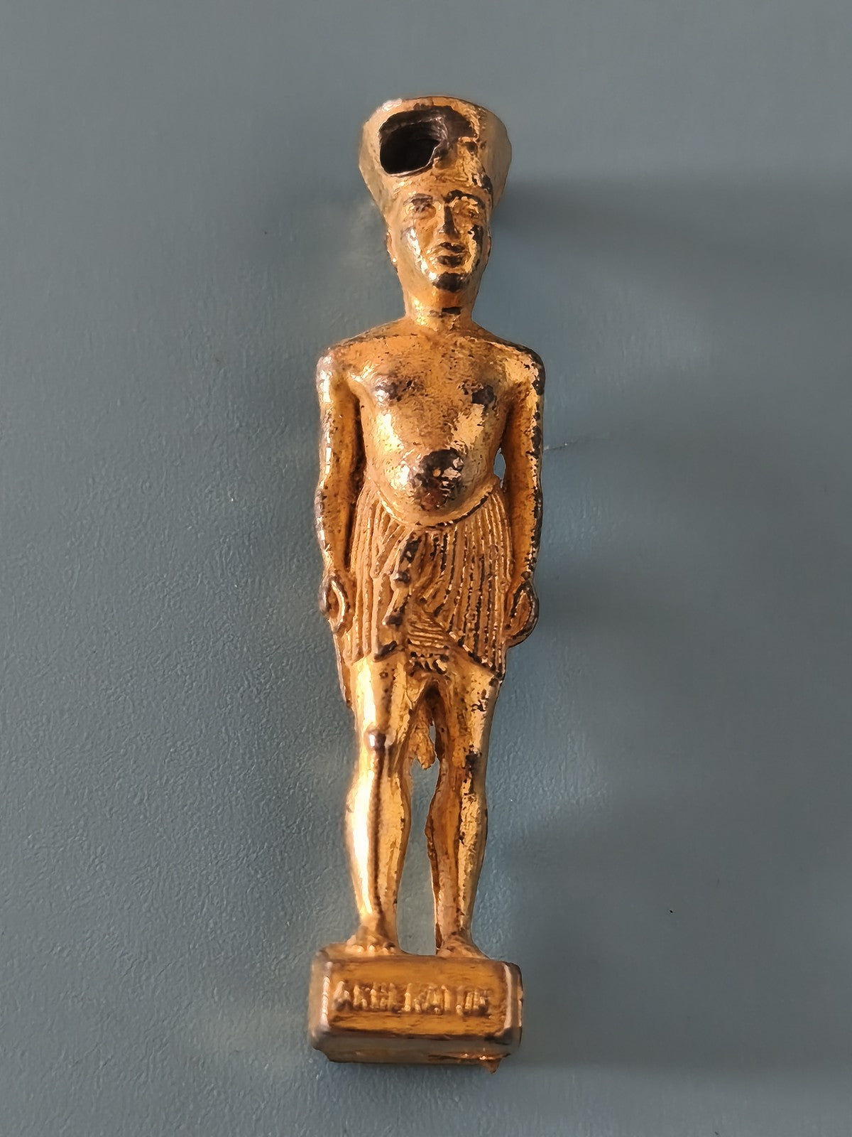 Petite sculpture vintage métal doré Égypte ancien objet déco collection