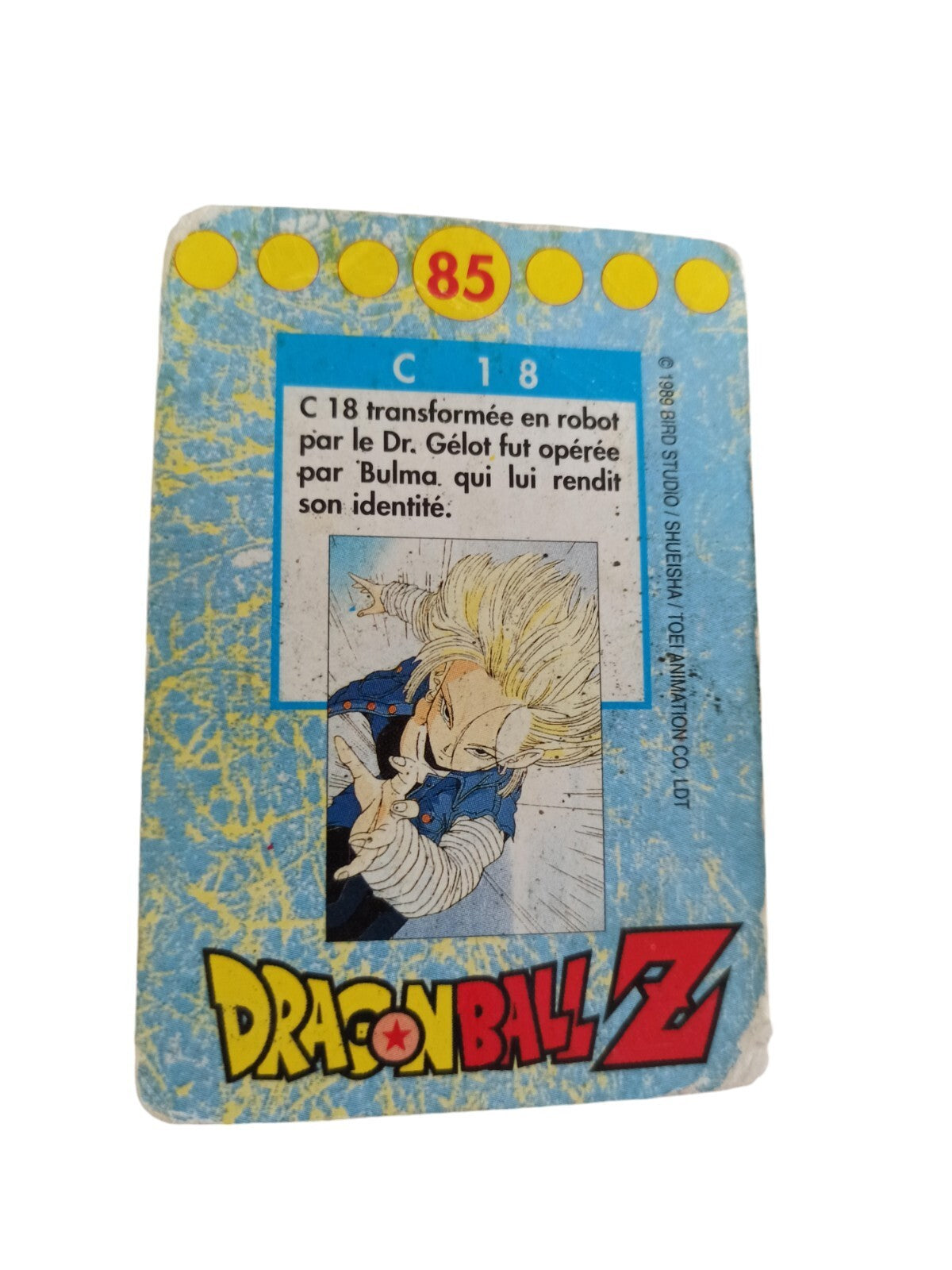 Carte Dragon Ball Z vintage Trunks Bird Studio 85 rare anime manga