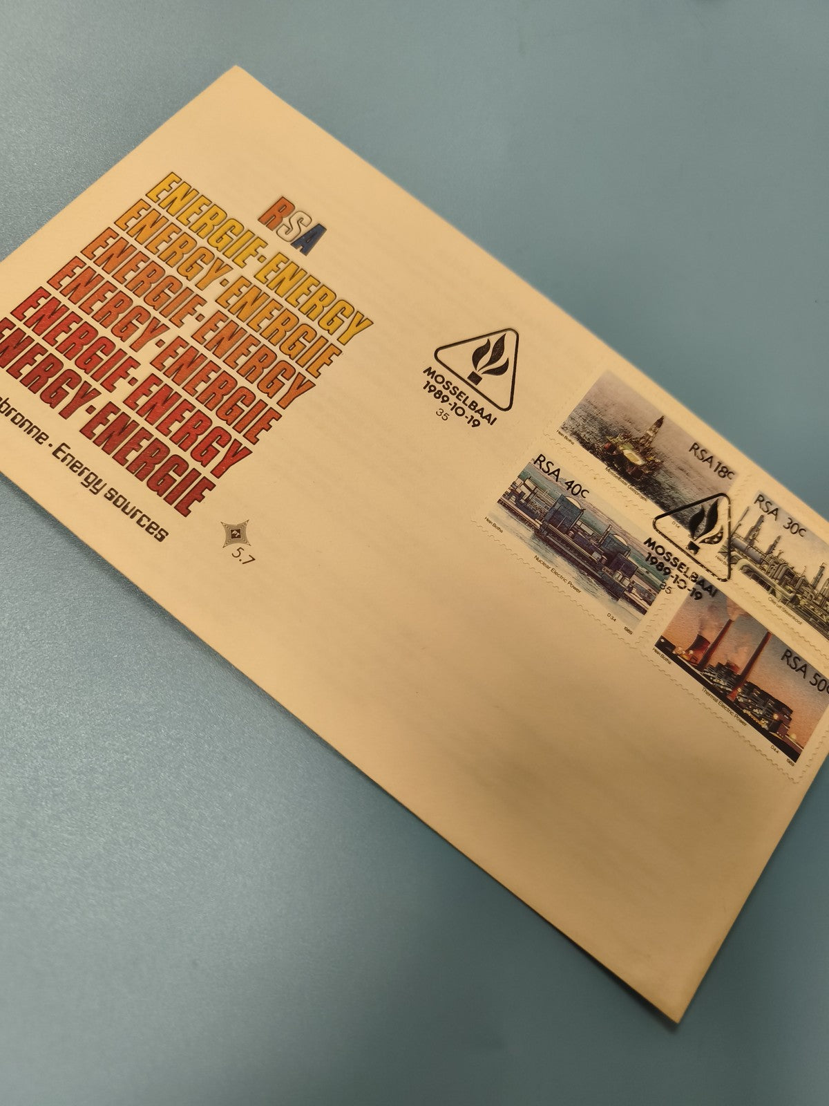 Enveloppe FDC premier jour d?émission énergie Afrique du Sud timbres illustrés