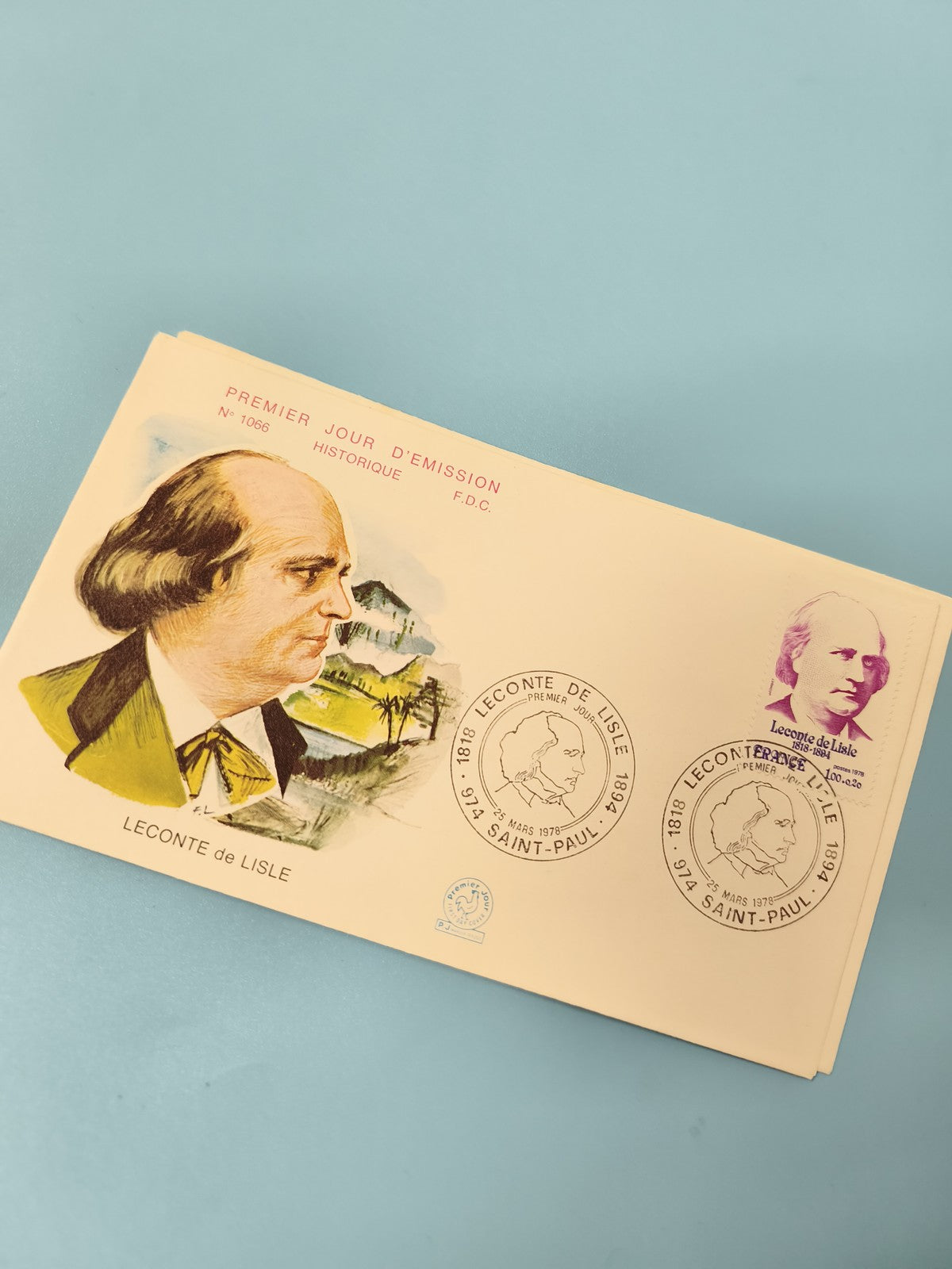 Enveloppe premier jour d?émission FDC Leconte de Lisle illustration couleur