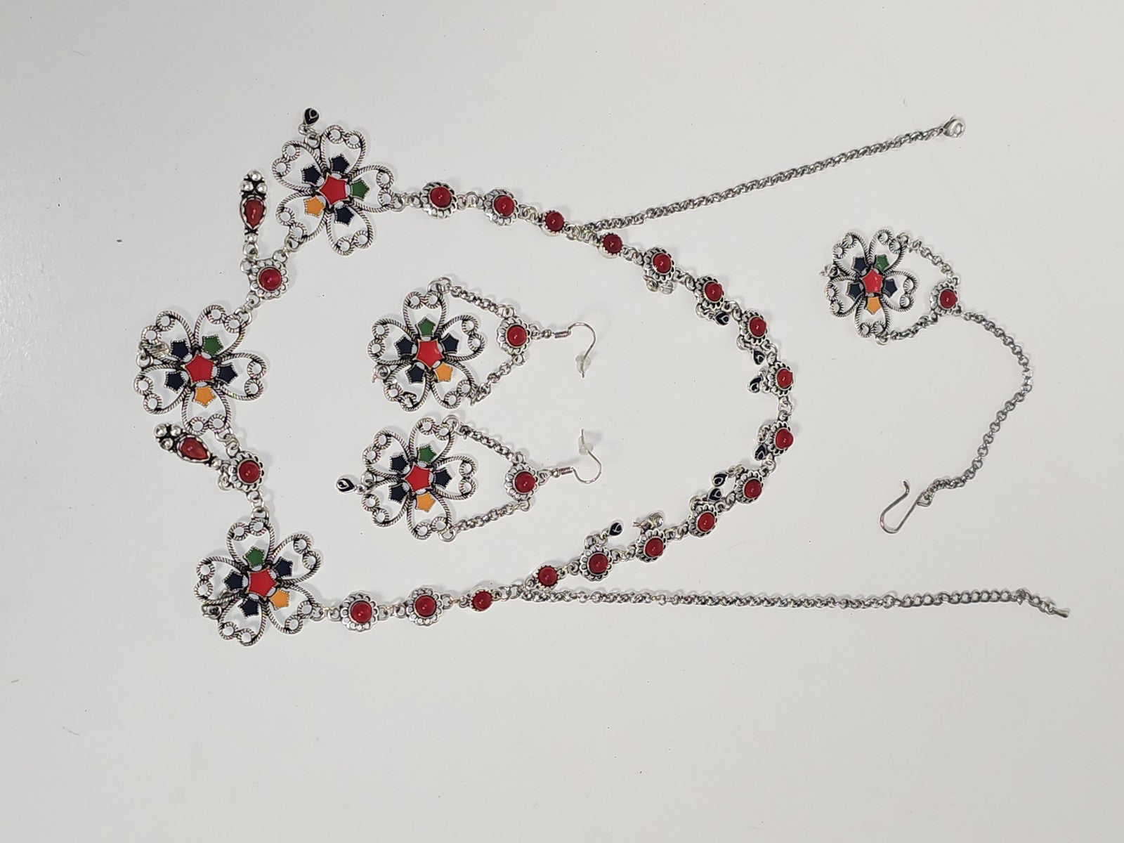 Parure ancienne fantaisie style berbère vintage, bijou ethnique rétro, collectio