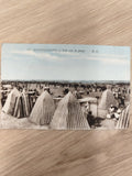 Ancienne carte postale Malo-les-Bains plage tentes rayées vintage collection