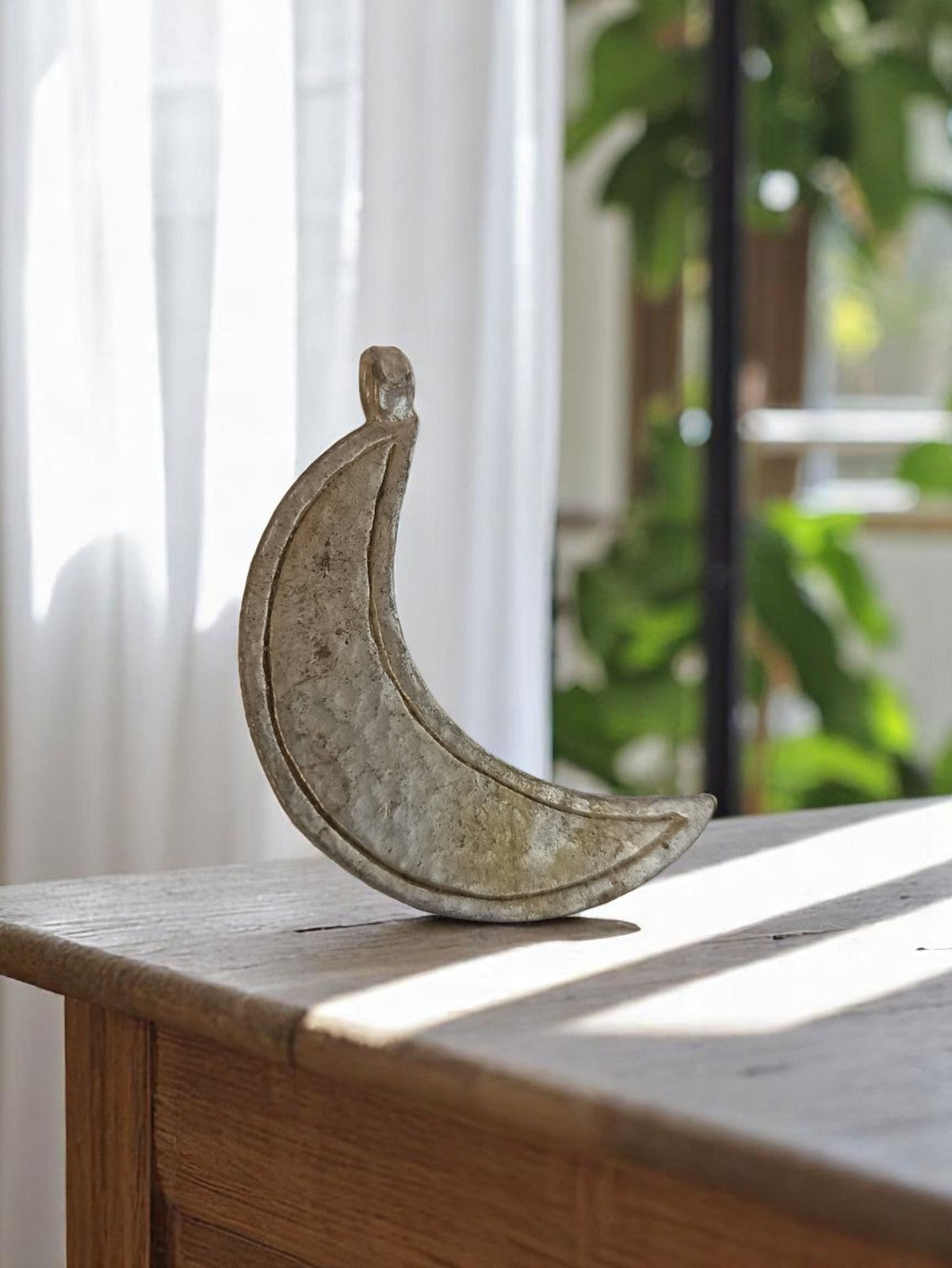 Pendentif croissant lune vintage métal années 50 déco rétro