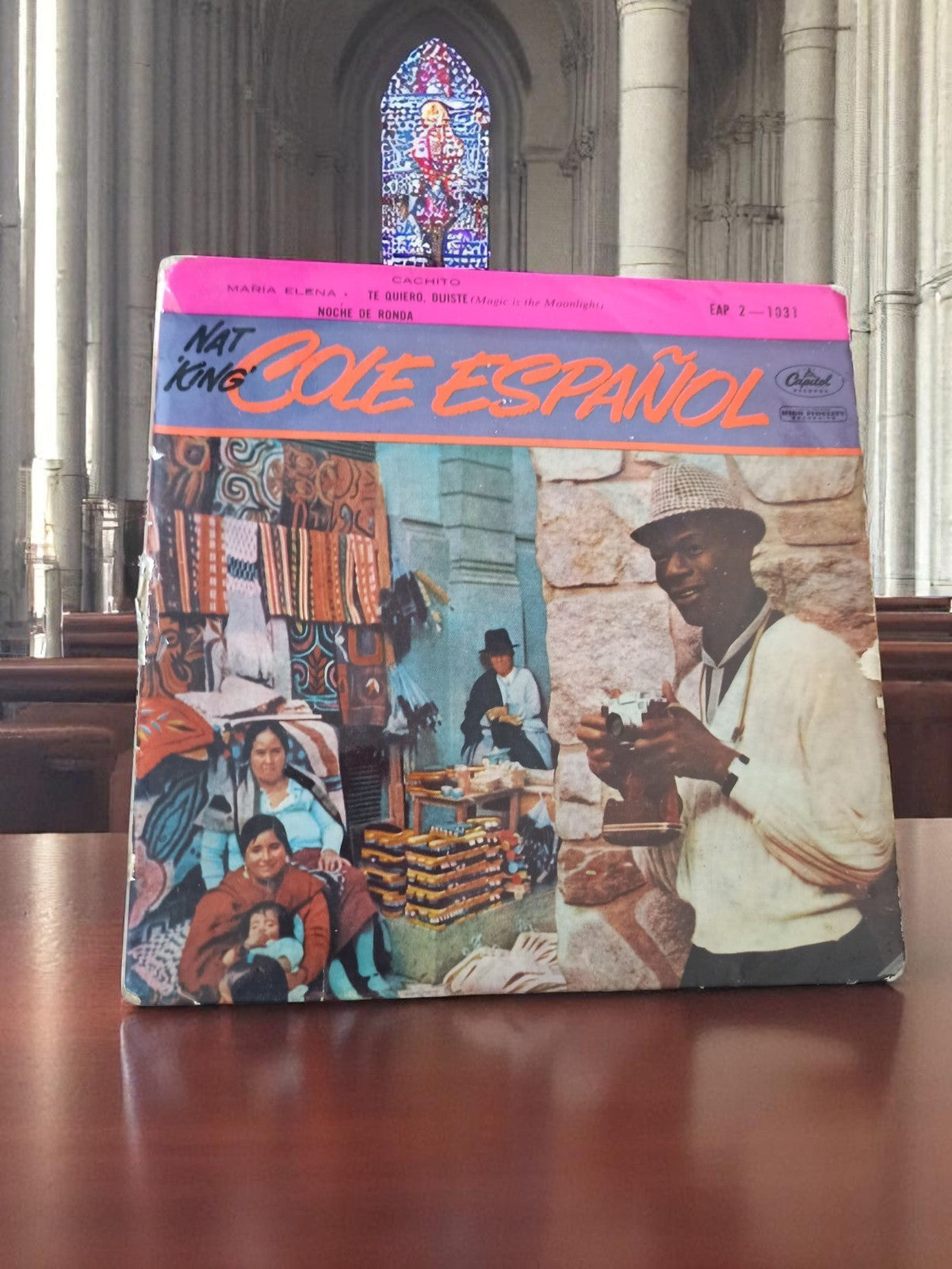 Vinyle 45 tours Nat King Cole Español vintage pochette couleur Capitol
