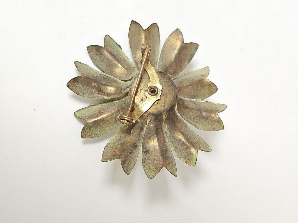 Broche ancienne vintage rétro années 1950, bijou fantaisie de collection