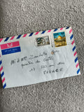Lettre airmail timbrée Palestine Israël, enveloppe affranchie philatélie