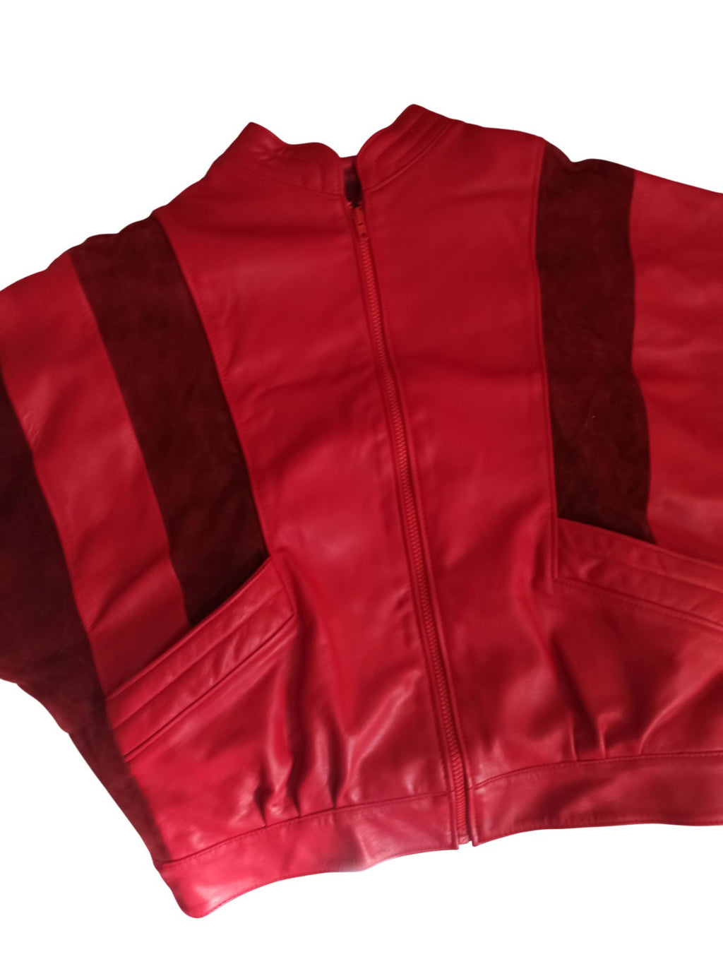 Blouson vintage femme cuir rouge années 60 style marseillais veste rétro