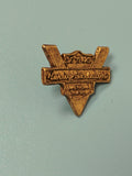 Vintage pin's Harley Davidson doré logo V collection moto biker custom