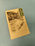 Carte postale ancienne CPA Castellane Verdon Gorges Chaudanne timbres 5c