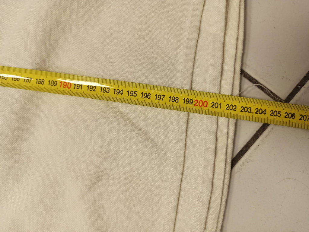 Drap de lit ancien brodé ancres vintage fin XIXe, rare linge rétro collection