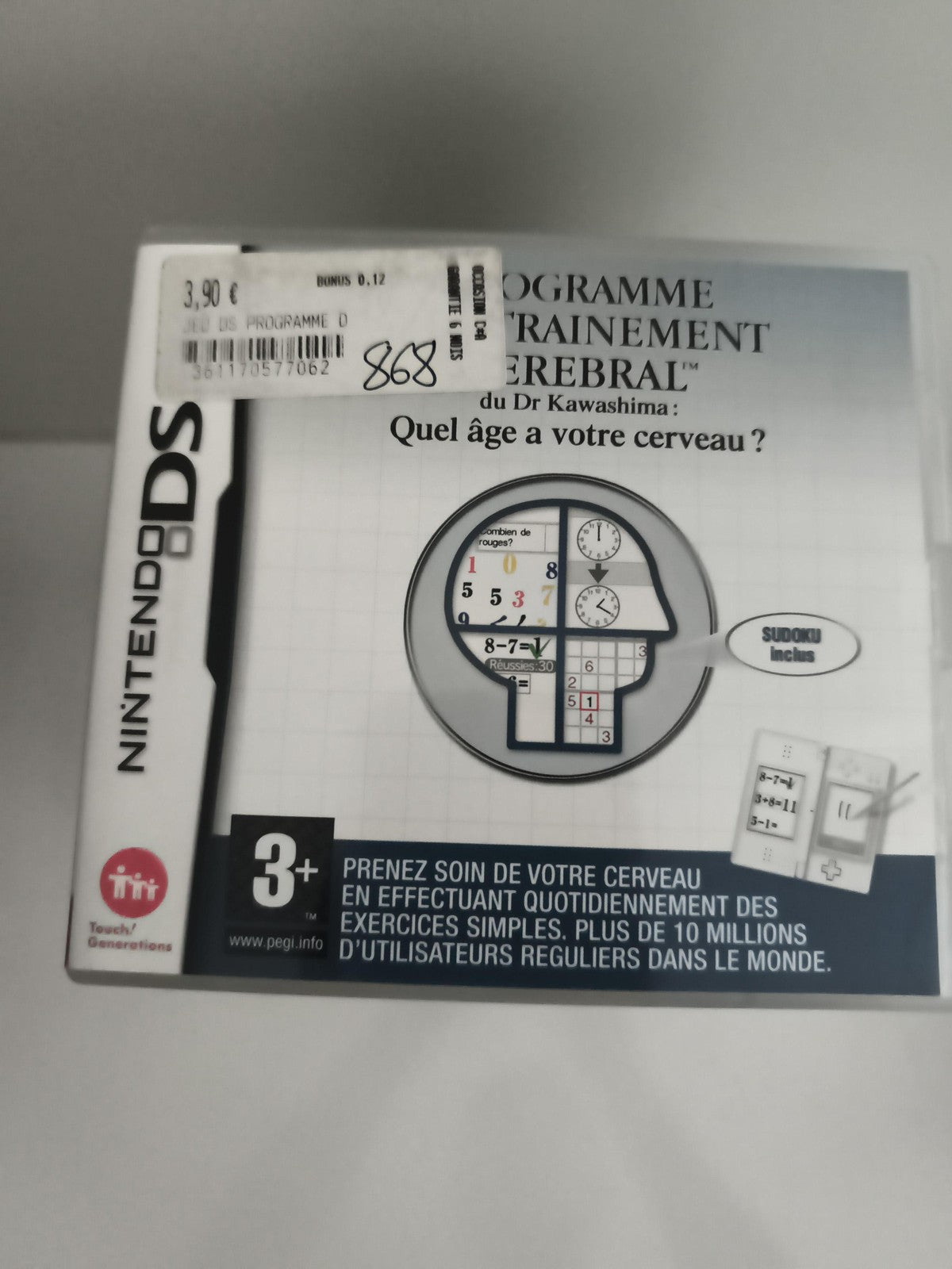 Jeu Nintendo DS Programme d’Entraînement Cérébral Dr Kawashima