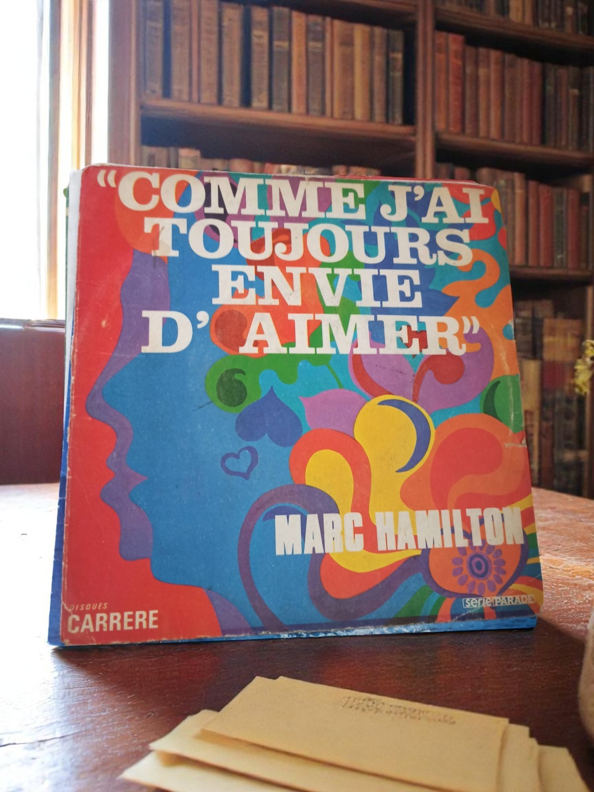 Vinyle 45 tours Marc Hamilton Carrere vintage pochette psychédélique