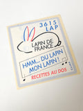 Vintage autocollant publicitaire ancien lapin France rétro déco collection rare